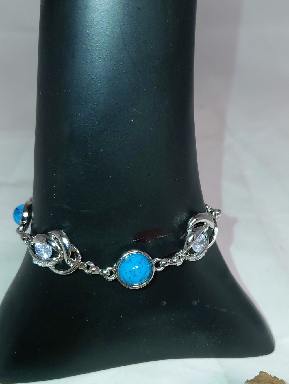 Gold Plated Bracelet with Turquoise Stones - Women's Jewelry 1